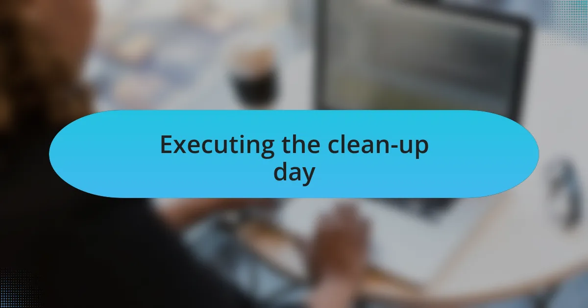Executing the clean-up day
