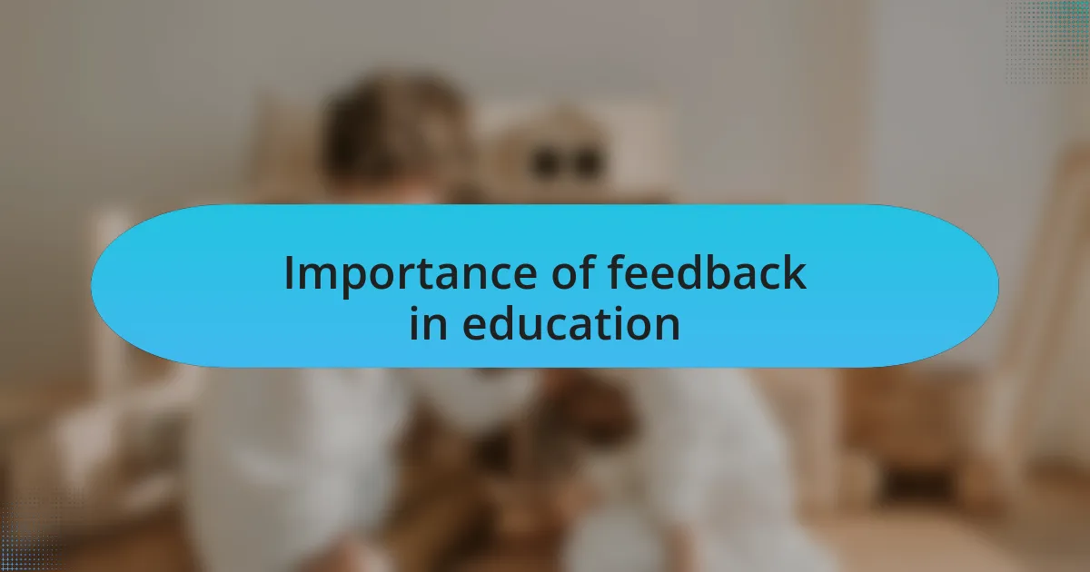 Importance of feedback in education