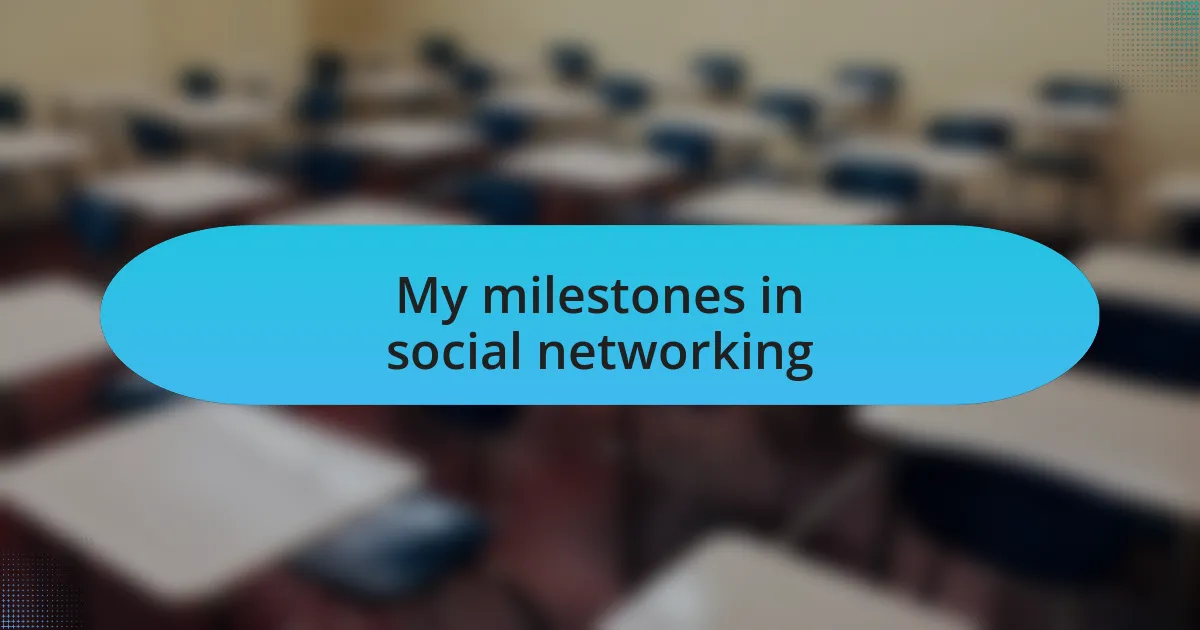 My milestones in social networking