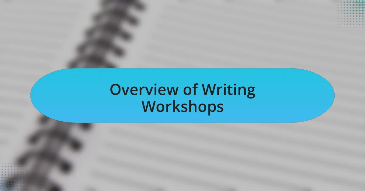 Overview of Writing Workshops