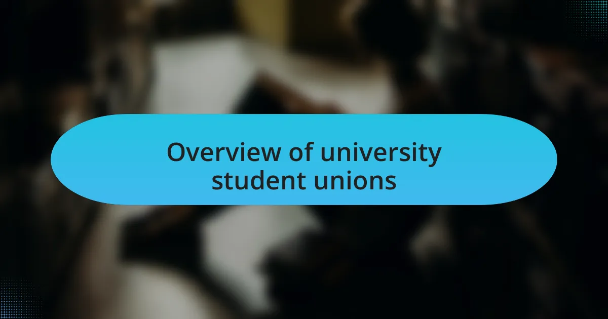 Overview of university student unions