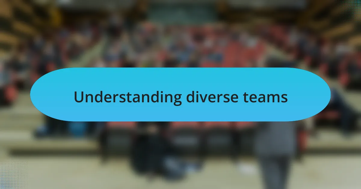 Understanding diverse teams